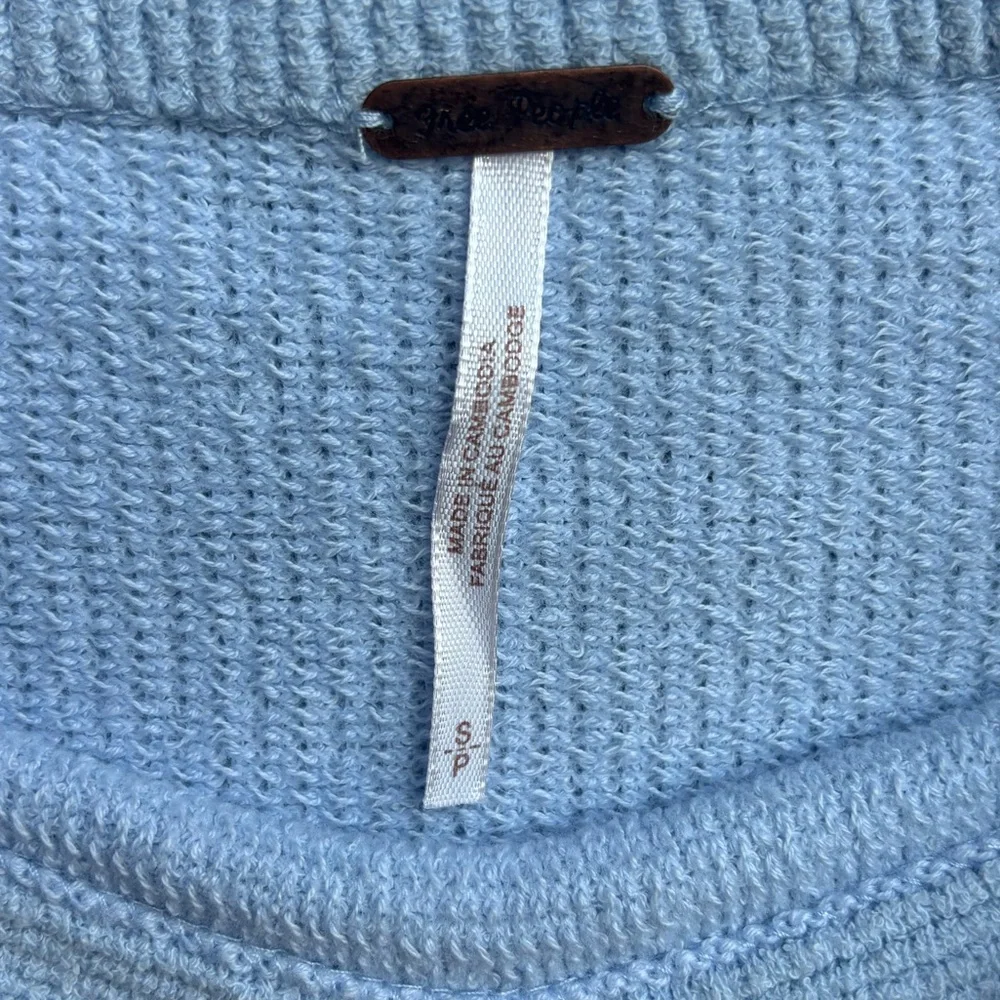 Free People Light Blue ottoman slouchy ribbed Sweater